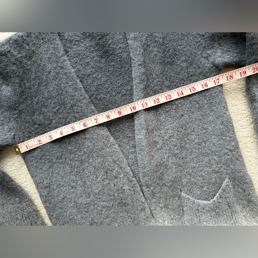 SOLD - Anthropologie JENEE Dip Dyed Ombre Grey Alpaca Wool Cardigan XS S - Picture 5 of 8